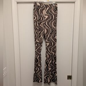 Brown & Cream Swirled Bell-bottoms Size XL